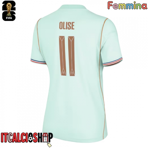 Francia Michael Olise #11 Seconda Maglia Femmina Mondiali 2026 Manica Corta